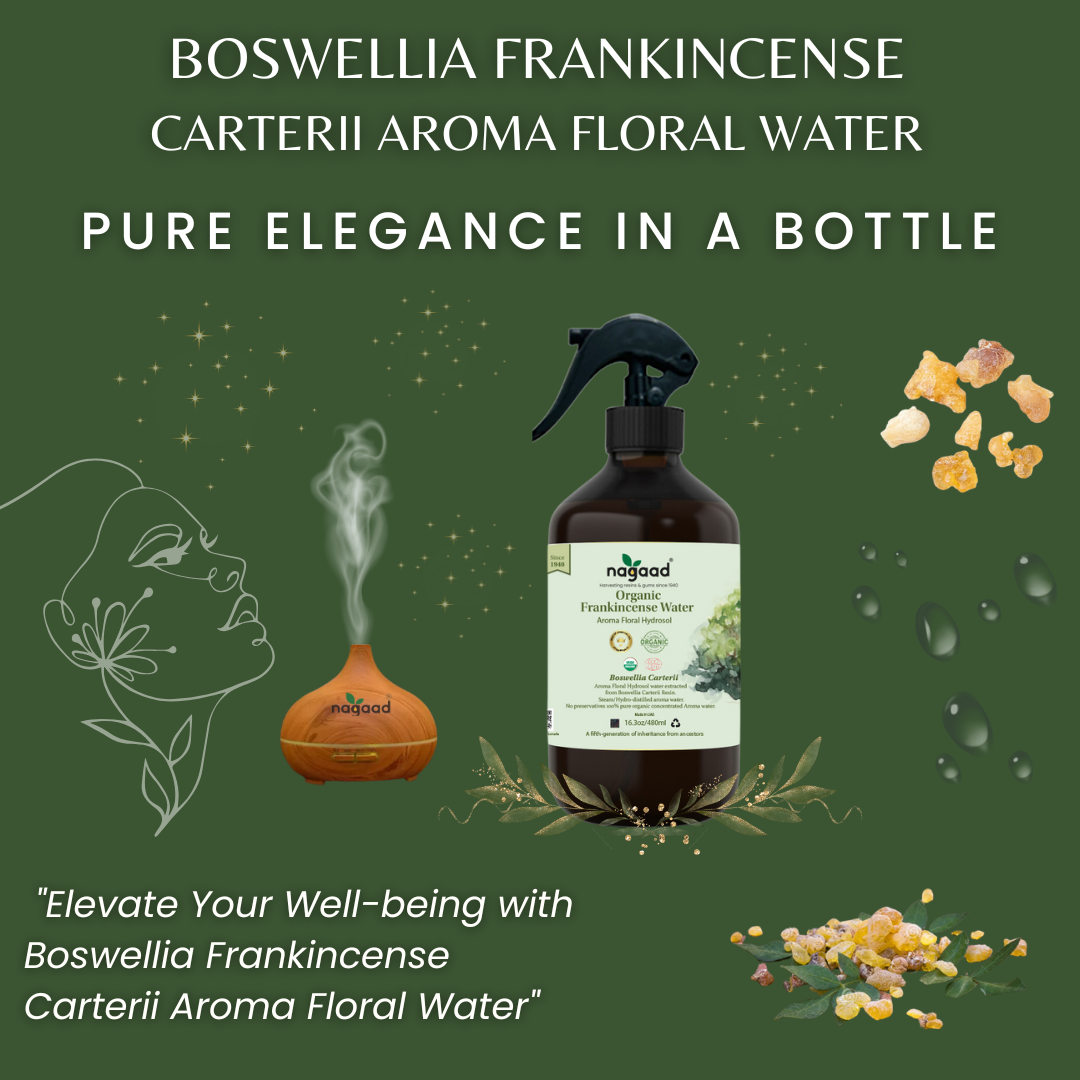 Frankincense essential oil bottle with benefits listed: relaxation, skin support, meditation, breathing, and mental clarity.